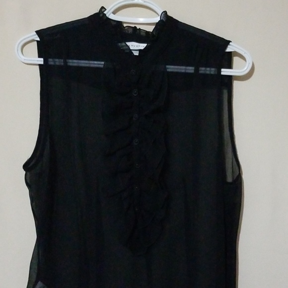 🌸Sheer Black Sleeveless Blouse - Picture 2 of 3